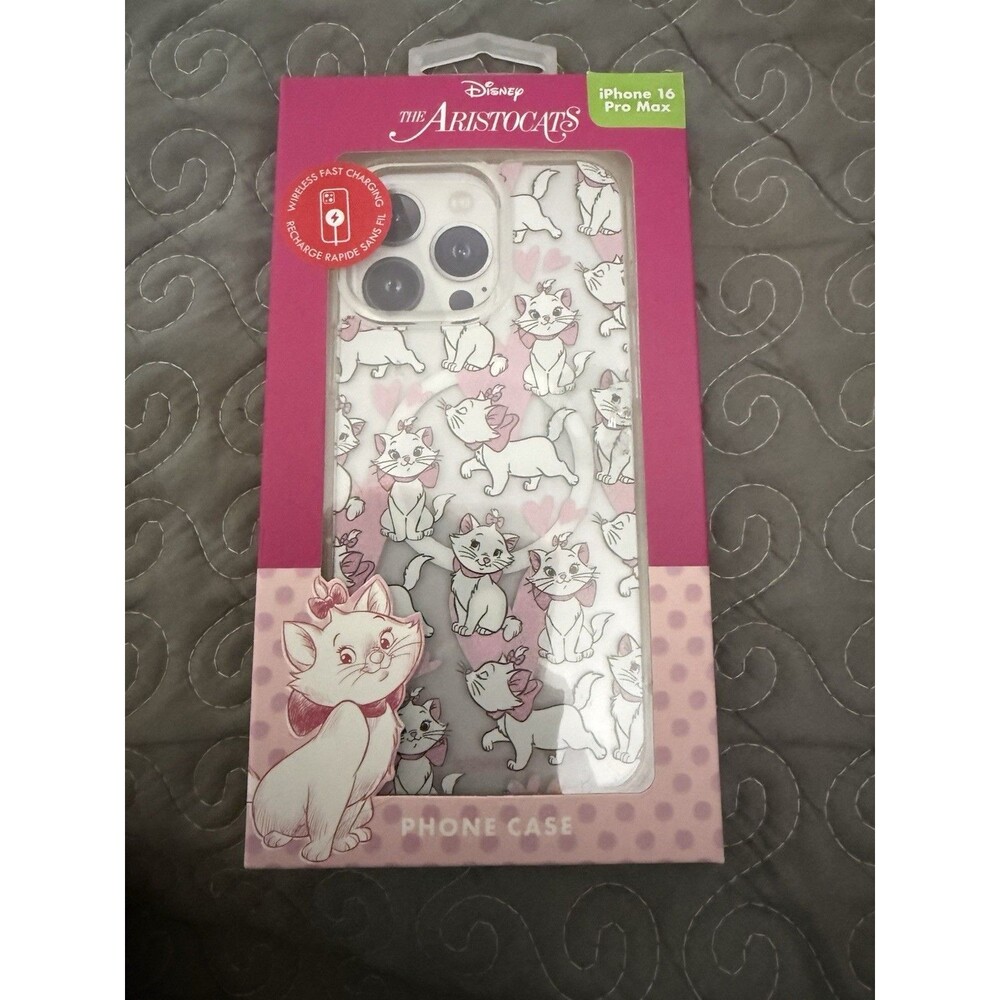 Disney Marie The Aristocats iPhone 16 Pro Max Phone Case Sparkle Hearts Wireless
